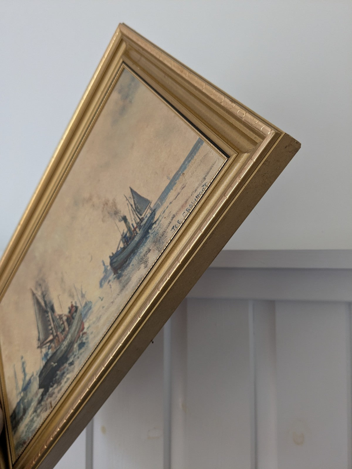 Joe Crowfoot  - Lowestoft Drifter Our Allies Framed Fishing Boat READ DESCRIPTIO