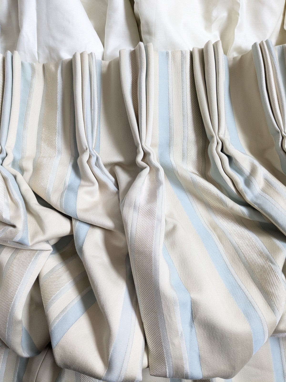 Laura Ashley Single Door Curtain Stripe W32 x D84" Pinch Pleat MTM Interlined